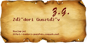 Zádori Gusztáv névjegykártya